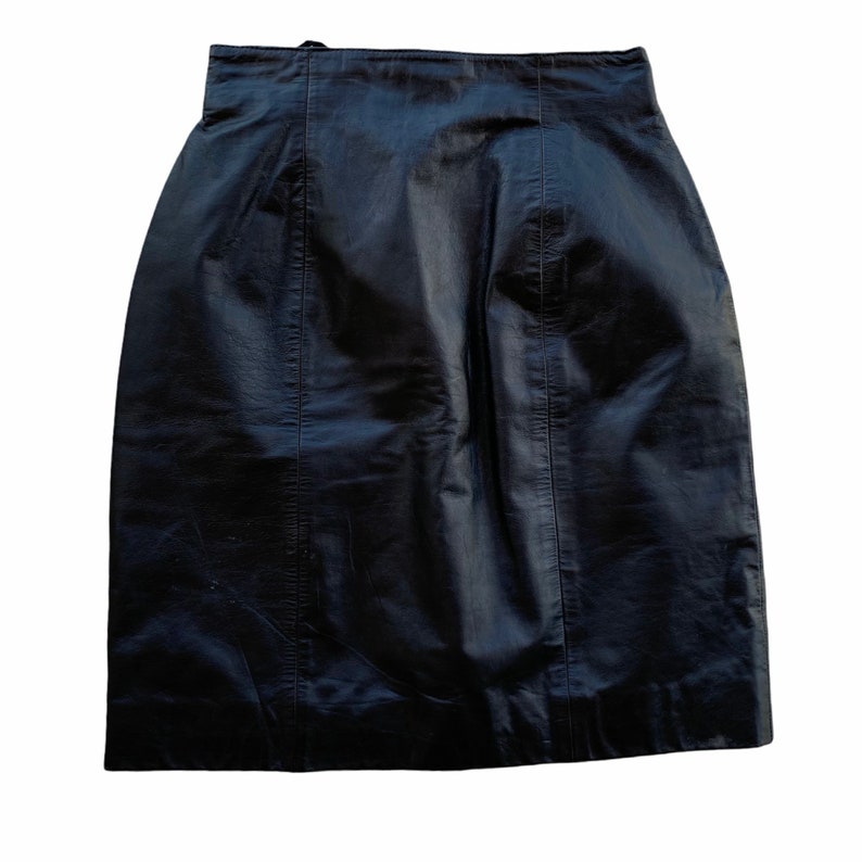 Vintage Black Leather Mini Skirt