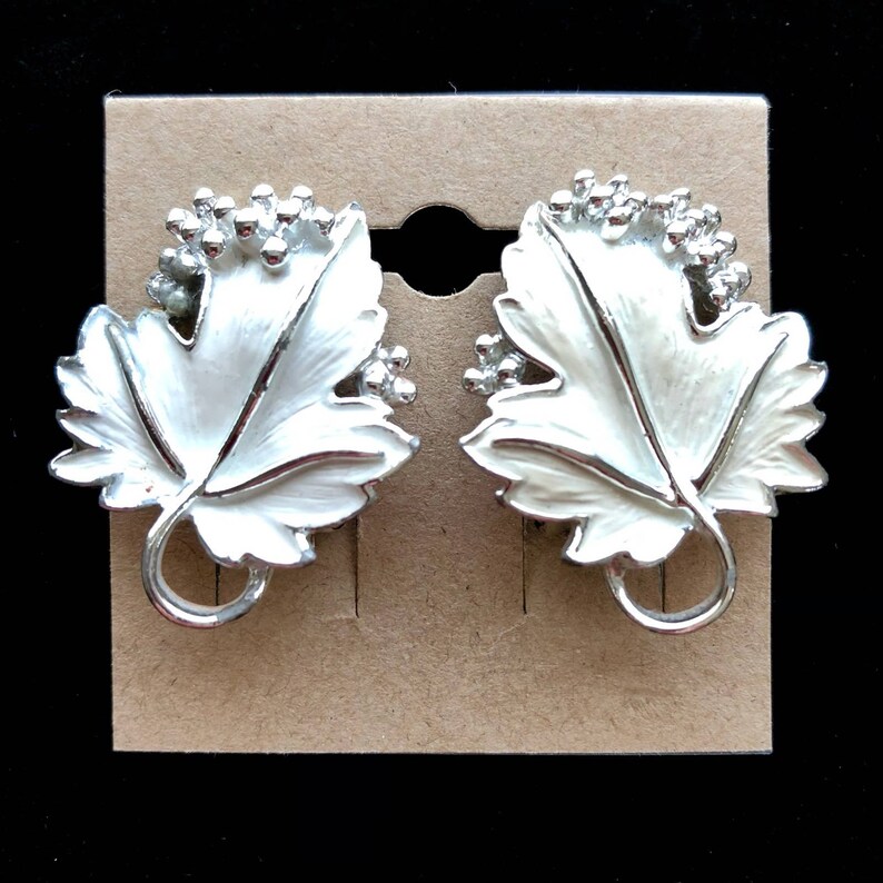 Vintage Leaf Clip on Earrings Signed Sarah Coventry Etsy
