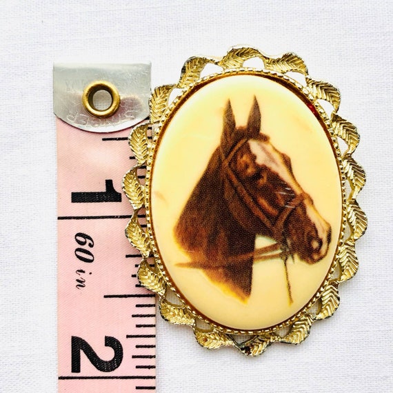 Vintage Horse Brooch Pin Pendant Necklace Signed … - image 9