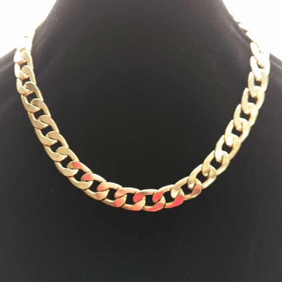 Vintage Chunky Heavy Curb Chain Necklace 22” - image 1