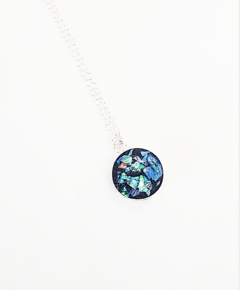 Raw Black Tourmaline Druzy Sterling Silver Necklace October Birthstone Rough Natural Stone Crushed Gemstone Gift Rock Crystal