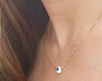 Dainty EVIL EYE of Protection Necklace | HAMSA | Spiritual Jewelry