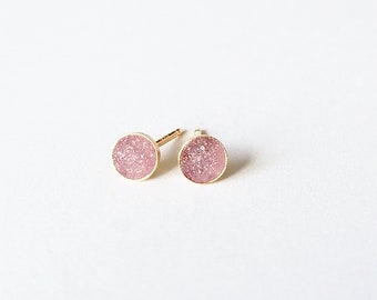 Raw Dainty MINI Studs | Gold Stud Earrings | Amethyst Earrings | Birthstone Jewelry | Aquarius Zodiac Gift