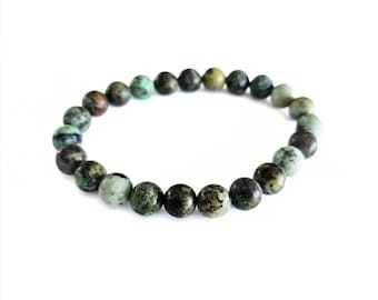 African Turquoise, Natural Stone, Jewelry, Gemstone, Crystal, Rock, Bracelet, December Birthday Gift