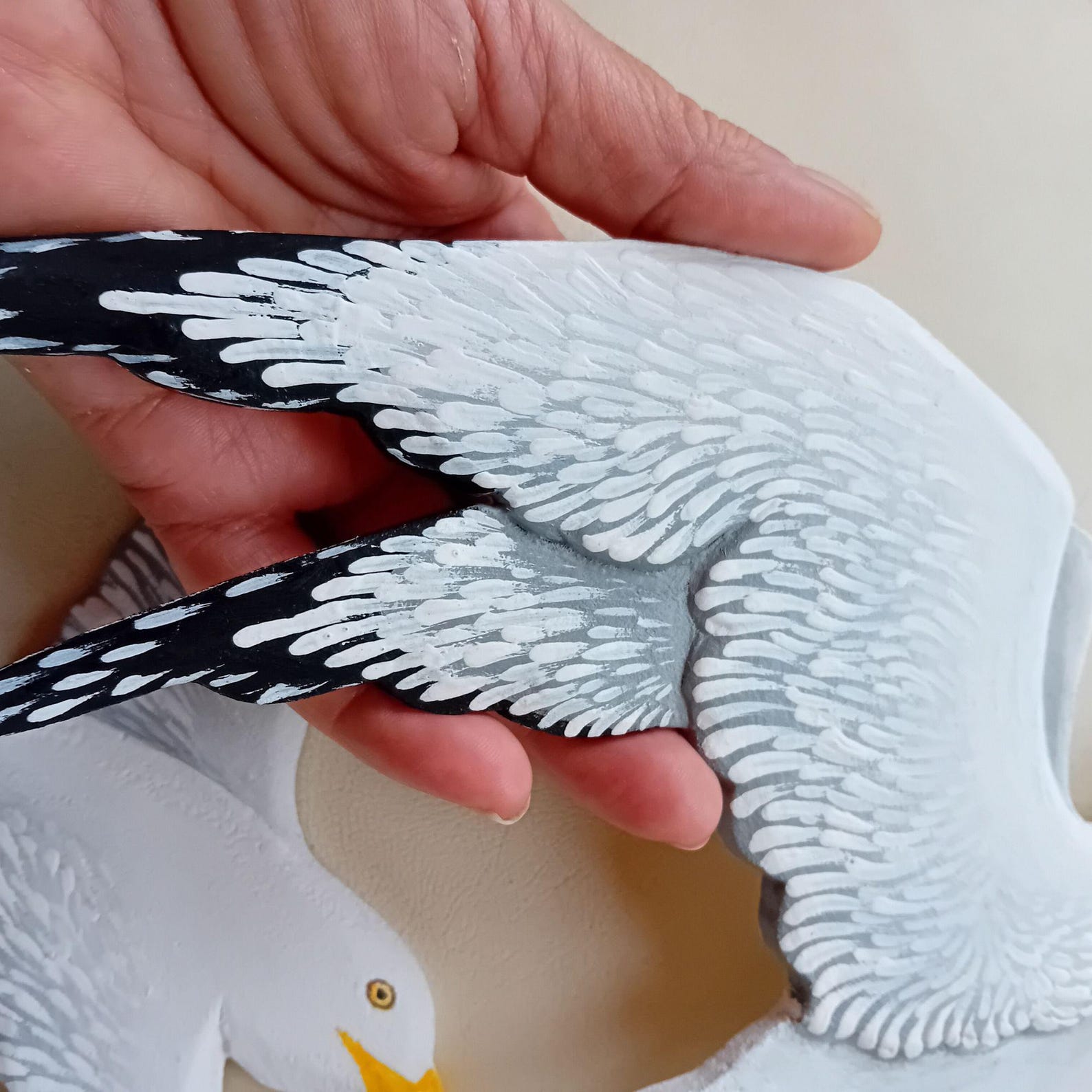 Idyllic Wall Decor of Wooden White Seagulls Flying, Set 3\ Coastal ...