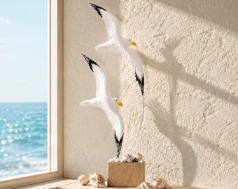 カモメの木製置物｜手彫りの素朴な海岸の鳥の装飾 - Etsy 日本