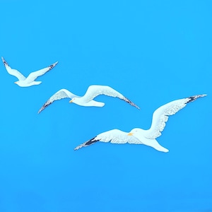 Hand Carved Wood Seagull Wall Art: Coastal Beach House Decor