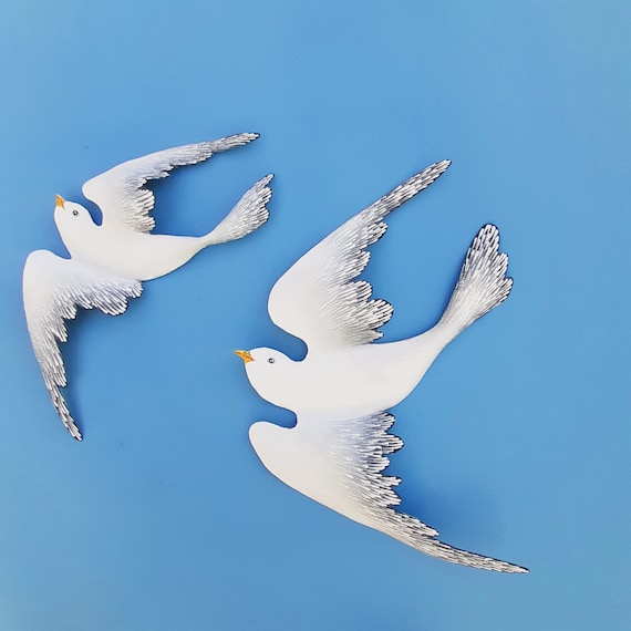 Ornement mural suspendu en céramique, Pigeon de la paix