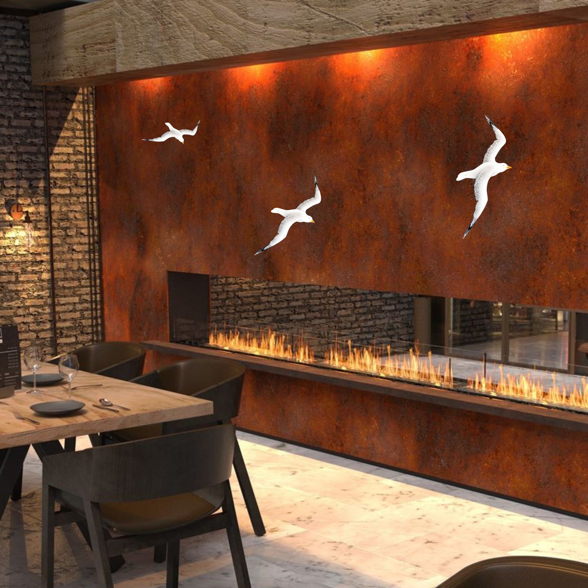 Lot De 2 Décorations Murales Oiseaux Décoration Murale « Mouette