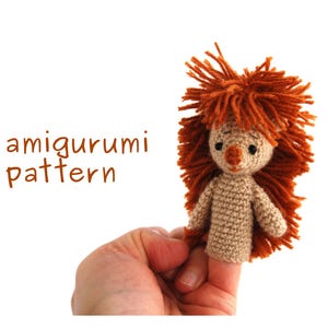 hedgehog amigurumi pattern, crochet finger puppet, hedgie puppet pattern, animal finger puppet, animal puppet pattern, amigurumi hedgehog