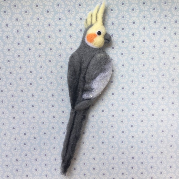 Cockatiel Needle-felt Wool Brooch