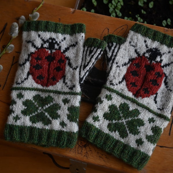 Lucky Lady mitts/stulpen/halvvantar pdf pattern/muster/monster