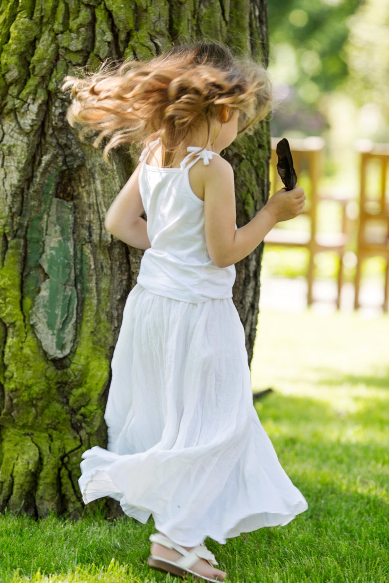 Maxi Skirt, Linen Skirt, Long Skirt, Long Linen Skirt, Christening Gown, White Skirt, Summer Skirt, Boho Skirt, Girls Skirt, Baptism Outfit image 1