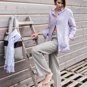 Linen trousers MADE TO MEASURE Linen pants women Baggy pants Linen clothing for summer