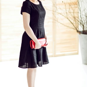 Black linen dress 20 COLORS Linen dresses for women Little black dress image 2