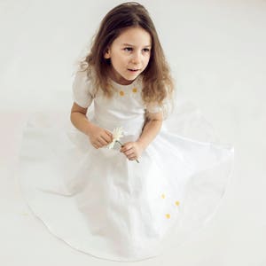 Wedding dress girl, Baptism dress white, Christening dress, Baptism dress, Linen dress white, Ring bearer girl, Linen dress girl 2017V-074/B Bild 2