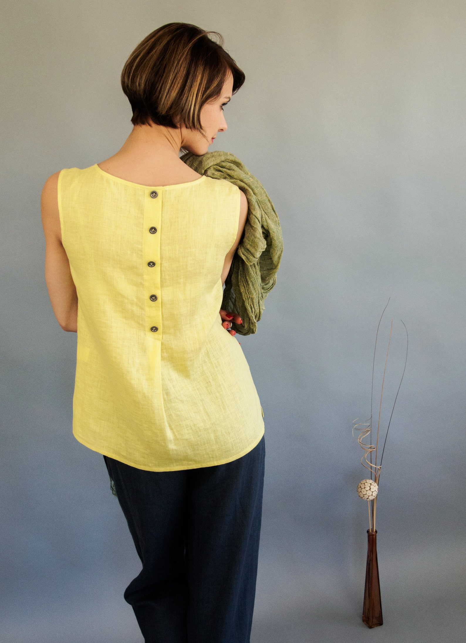 Womens Linen Blouse for Summer Sleeveless Linen Tops for Etsy