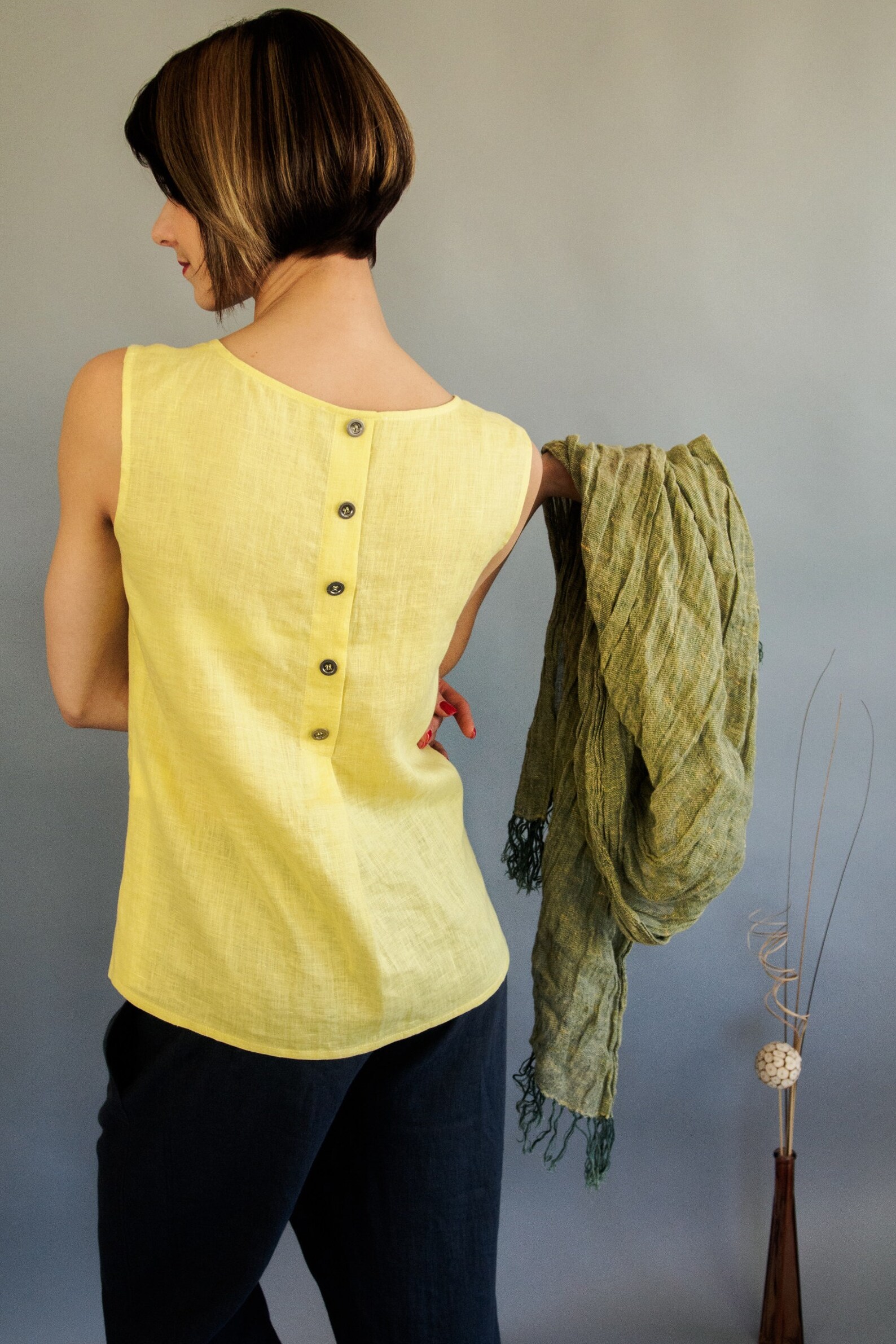 Womens Linen Blouse for Summer Sleeveless Linen Tops for Etsy