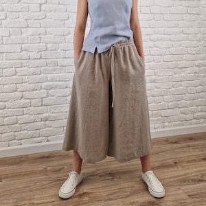 Linen wide leg pants, Linen palazzo summer pants, Loose linen trousers, Linen pants for women, Baggy linen women pants