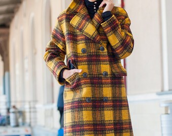 zara checked wool coat