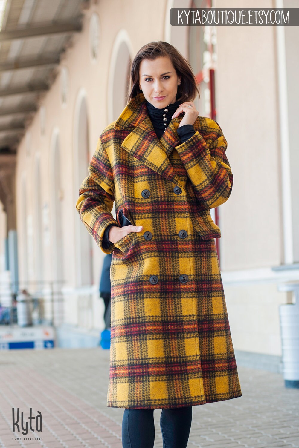 Womens Plaid Wool Coat for Fall Vintage Style Plaid Coat - Etsy