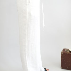 Linen Pants Women, Maxi Pants, Beach Pants, 20+ COLORS, White Linen ...