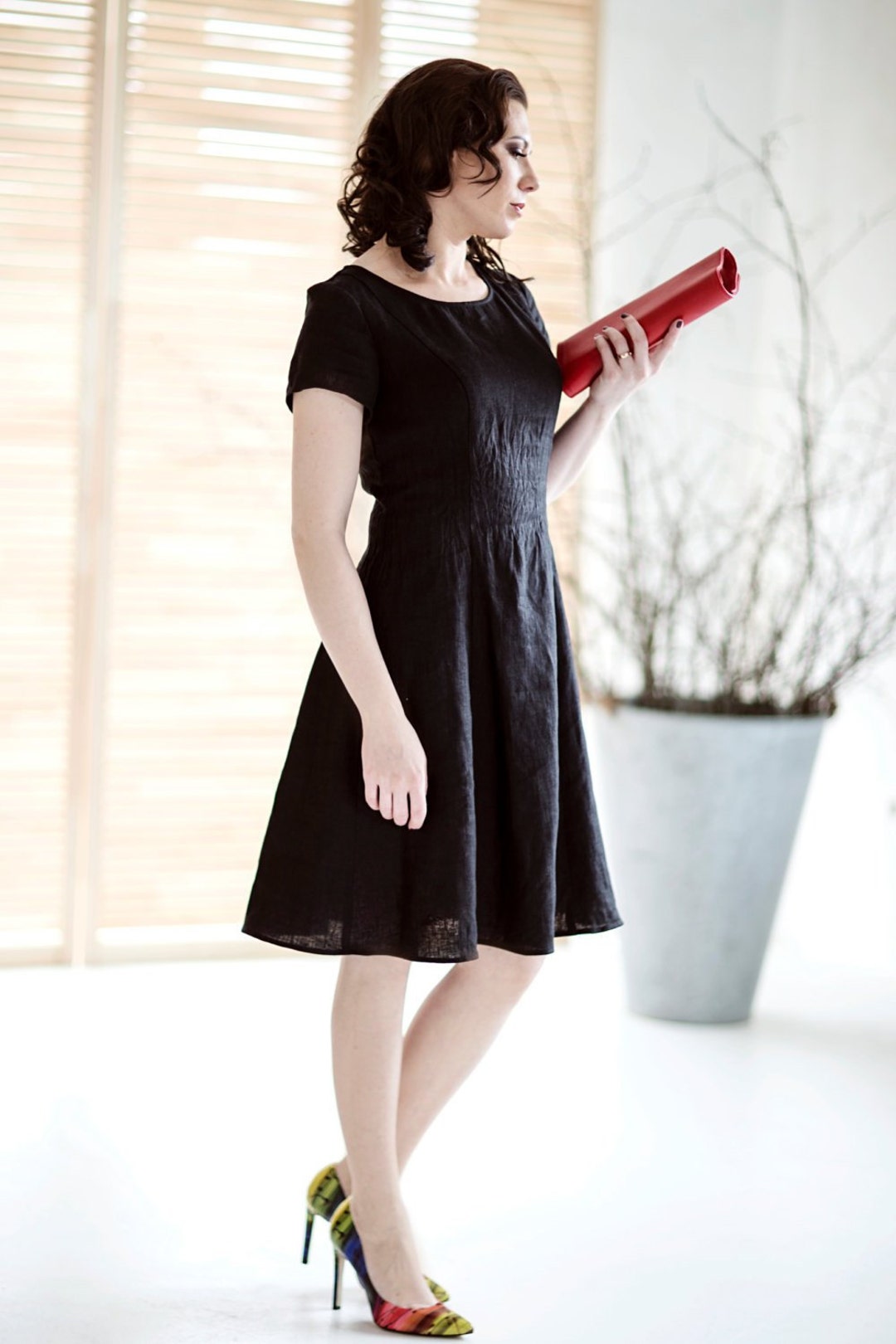 Black Linen Dress 20+ COLORS Linen Dresses for Women Little Black Dress ...