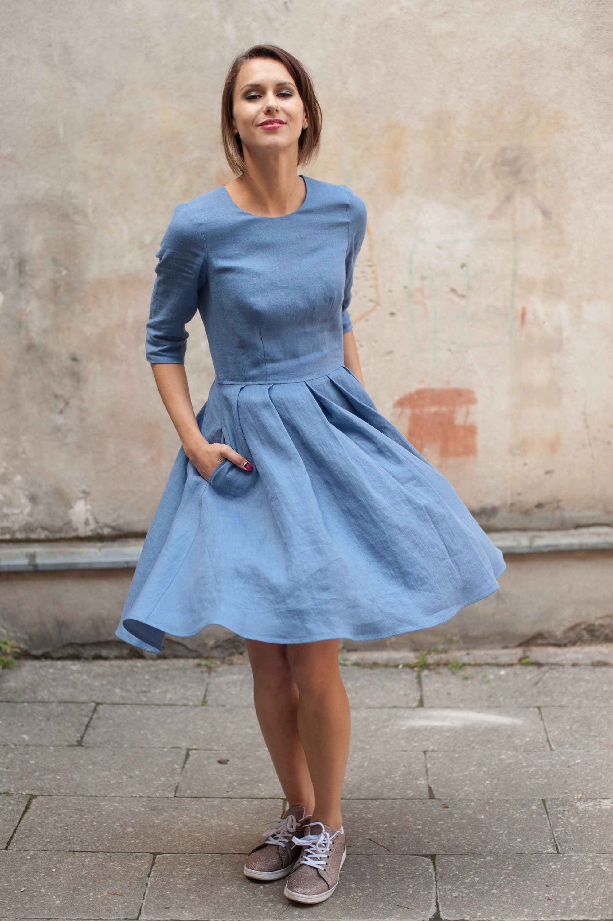 Bohemian Linen Dress Linen Dresses for Women 25 COLORS - Etsy UK