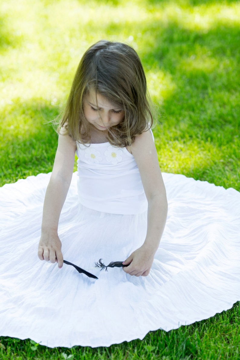 Maxi Skirt, Linen Skirt, Long Skirt, Long Linen Skirt, Christening Gown, White Skirt, Summer Skirt, Boho Skirt, Girls Skirt, Baptism Outfit image 3