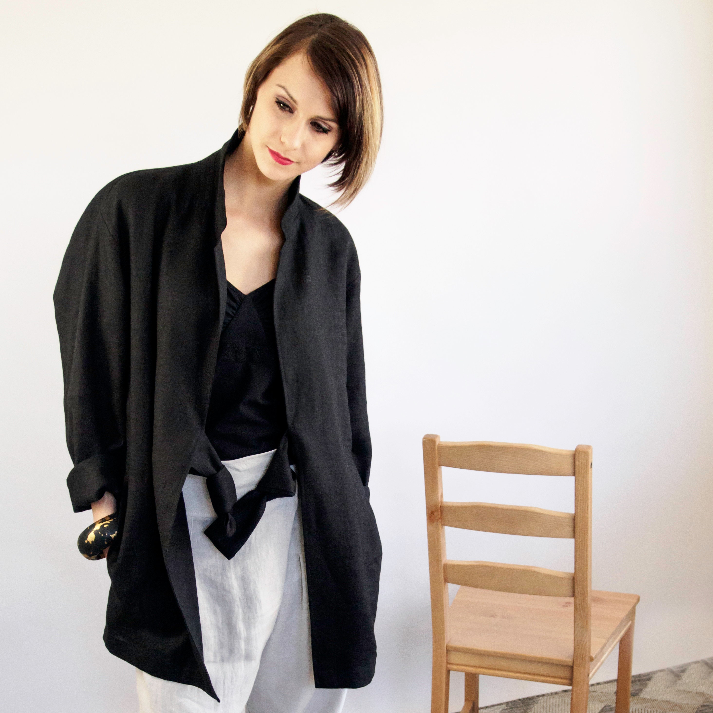 Kimono jacket Linen jacket 20 COLORS Summer kimono Linen | Etsy