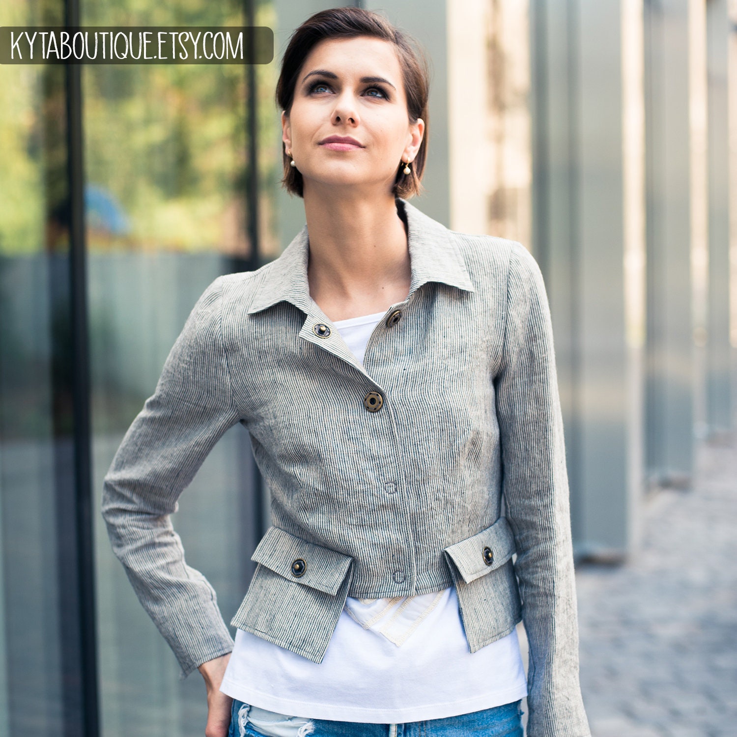 【COSYHARU】Linen deck cropped jacket COSYHARU】Linen deck cropped jacket (COSYHARU/ジャケット