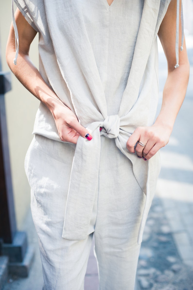 Linen Overalls 20 COLORS Womens Romper Womens Overalls Harem Etsy