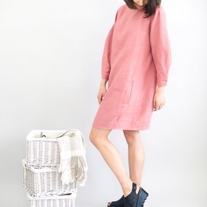 Loose linen dress 20+ COLORS Linen dresses for women Linen slip dress Pink linen dress
