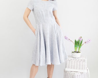 Linen midi dress Linen sundress Linen dresses for women Summer linen dress