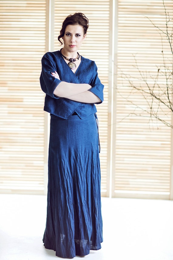 Linen suit for women Skirt suit Maxi 