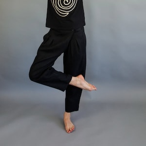 Summer linen pants with pockets, Organic linen high waist pants for women, Harem linen pants, Womens black linen pants, 25+ COLORS,