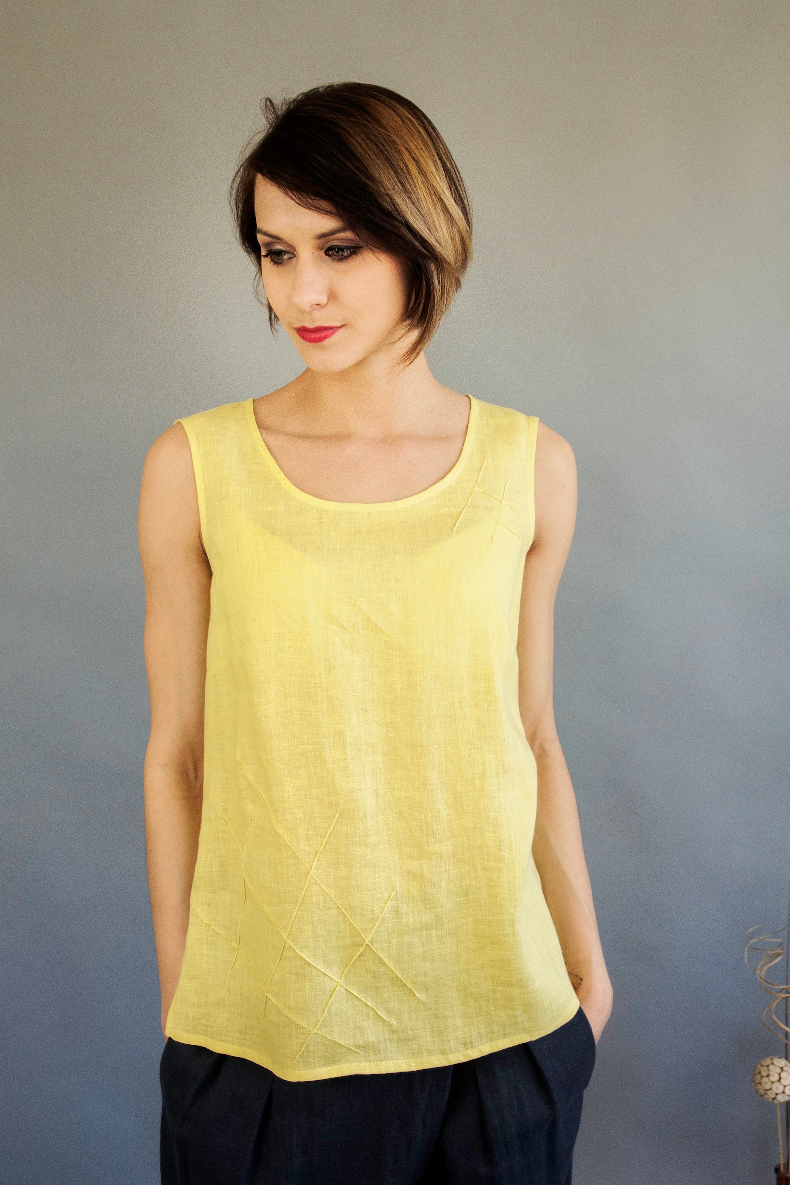 Womens Linen Blouse for Summer Sleeveless Linen Tops for Etsy