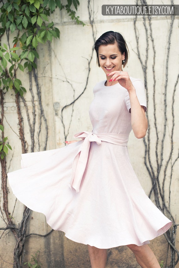 womens linen midi dress