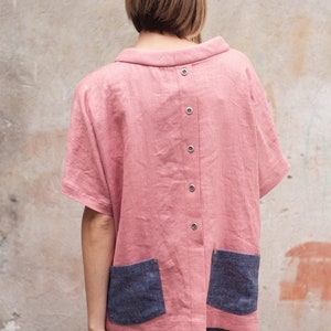 Loose linen blouse Linen tops for women Linen tunic 20+COLORS
