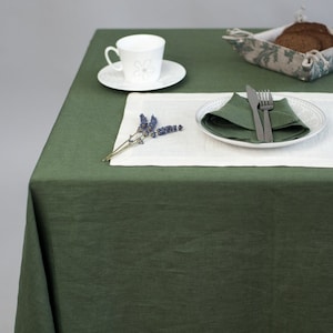 Large linen tablecloth, 3 SIZES and 25 COLORS, Square tablecloth housewarming gift, Flax linen custom tablecloth, Wedding gift for couple