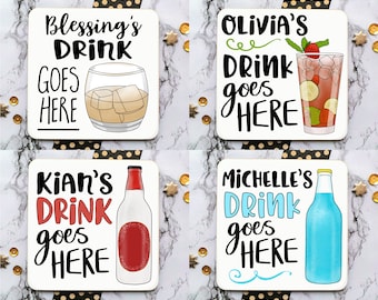 Personalised Drink Coasters, Alternatives To Branded Drinks, Stout, Hard Seltzer, Spritz, Mead, Generic Drinks, Gifts For Friends And Family