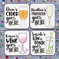 Personalised Drink Coasters, Alcohol Drinks Gift, Christmas Present, Bridesmaid Gift Bag, Drink Mat With Name, Stocking Filler, Family Gifts