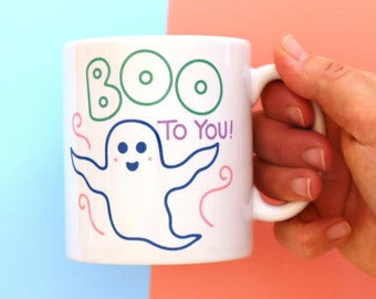 Boo To You Mug, Ghost Enamel Mug, Spooky Water Bottle, Halloween Gift, Cute Ghost