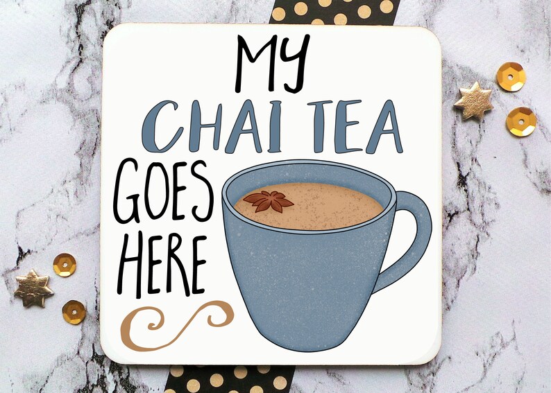 Personalised Chai Tea Coaster Cup of Masala Chai Drink Mat Etsy UK