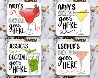 Personalised Cocktail Coaster, Cocktail Coaster, My Cocktail Goes Here, Cocktail Gift, Funny Gift, Cocktail Lover Gift, Alcohol Coaster