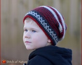 Crochet PATTERN - The Sedona Brimmed Beanie with a Fur Pom-pom (Baby to Adult sizes - Girls and Boys) - id 16092