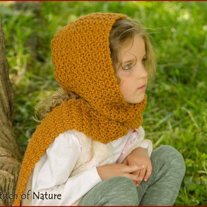 Crochet PATTERN The Philadelphia Hooded Scarf Pattern, Scarf with Hood and Buttons 18 doll, Toddler to Adult sizes Girls id: 16051 image 4