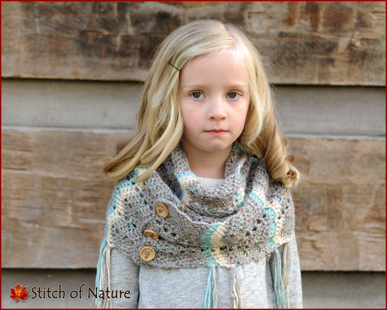 Crochet PATTERN The Birchwood Chevron Scarf, Infinity Scarf Pattern Toddler to Adult sizes Girls id: 16074 image 3