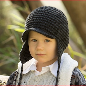 Crochet PATTERN - The Jackson Ear Flap Hat Pattern  (Toddler to Adult sizes - Girls, Boys) - id: 16103