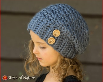 Häkelmuster – The Woodridge Slouchy Hat Pattern (Größen für Kleinkinder bis Erwachsene – Mädchen, Jungen) – ID: 16059